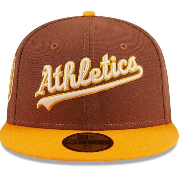 Men's New Era Brown Oakland Athletics Tiramisu  59FIFTY Fitted Hat - Picture 2 of 4